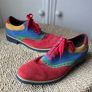 Encore by Fiesso Multicolor Suede Wingtip Dress Shoes Men's Size 45 (US 11)